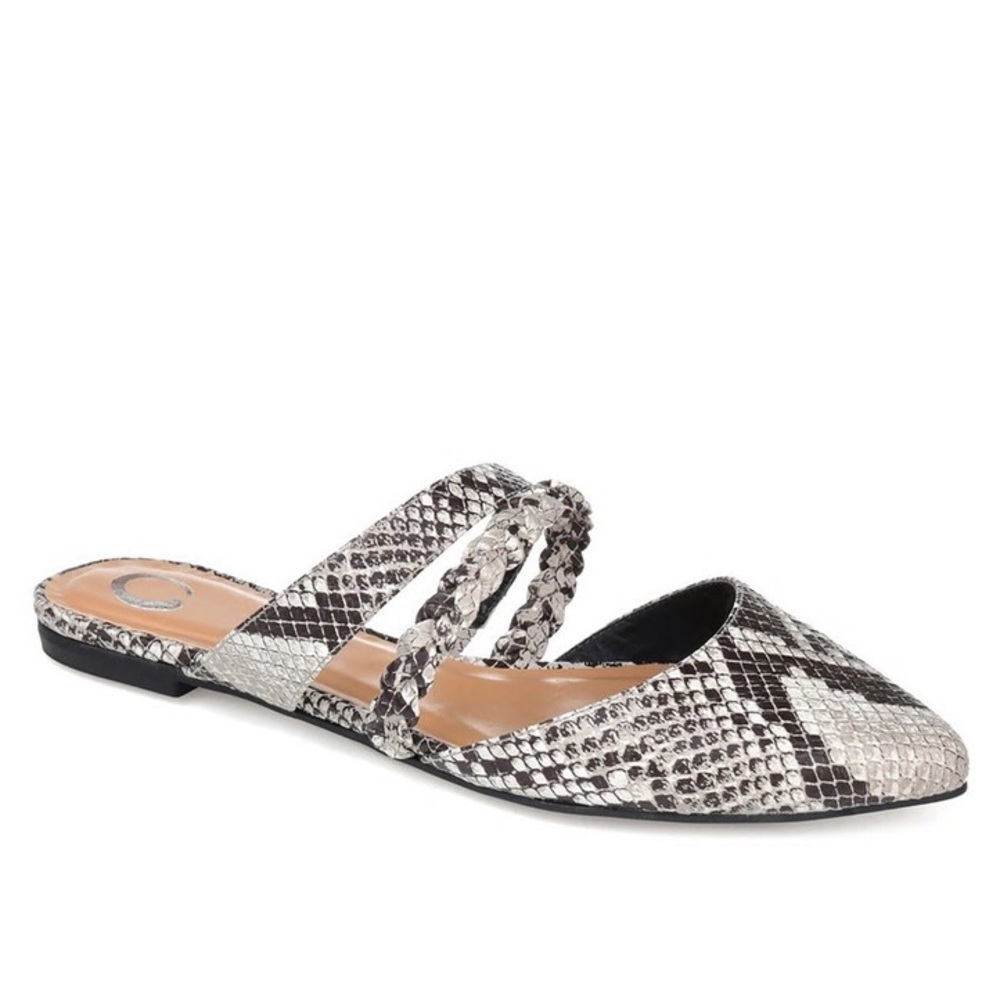 Journee Collection Olivea Mule- 2 Pairs-  Women's Size 8 AND 8.5 M- Snake Print